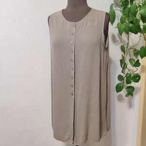 Jay Peters Olive green Button Down Tunic Top